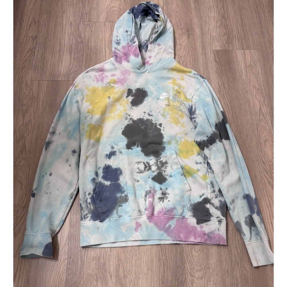 Nike Tie Dye Logo Mini Swoosh Hoodie Medium (No draw string) see pics